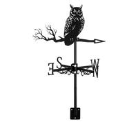 Girouette créative en Acier Inoxydable avec revêtement antirouille, Motif Hibou planant, décoration de Jardin, indicateur de Direction(Owl)