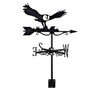 Girouette créative en Acier Inoxydable avec revêtement antirouille, Motif Hibou planant, décoration de Jardin, indicateur de Direction(Owl+Mouse)