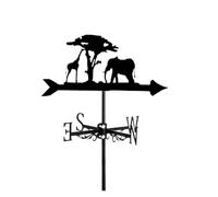 Girouette créative en Acier Inoxydable, Motif Girafe, éléphant, avec revêtement antirouille, décoration de Jardin, indicateur de Direction