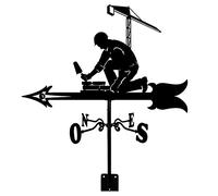 Girouette créative en métal pour montage sur toit, indicateur de direction du vent, robinet de pluie soufflé au vent, outil de mesure pour extérieur, ferme, cour, jardin