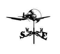 Girouette d'avion de Chasse, décor Artistique en Acier Inoxydable, Outils de Mesure de girouette d'avion, indicateur de Direction de girouette pour Support extérieur, Artisanat de décoration