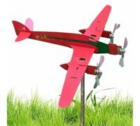 Girouette d'avion en métal - Spinner artistique pour pelouse | Guindeau indicateur de direction du vent, décoration extérieure pour jardin, terrasse et aménagement paysager