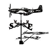 Girouette d'avion, hélicoptère, Avion de Chasse, girouette pour Montage sur Toit, scène de Ferme extérieure, Piquet de, girouette, indicateur de Direction du Vent avec revêtement antirouille