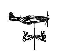 Girouette d'avion Jet Art Décor en acier inoxydable durable Girouette Outils de mesure Indicateur de direction pour support extérieur Décoration Artisanat