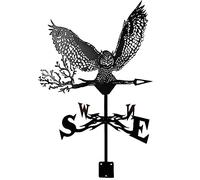 Girouette de décoration de toit, girouette en forme de hibou, girouette en forme d'animal en métal, ornements de jardin en fer for l'extérieur, girouette for maison, garage, coupole, grange ou pavillo