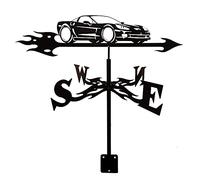 Girouette de Ferme avec Tige de Montage sur Le Toit, cerf rétro, élan, Corgi, Voiture, écureuil, Loup, Silhouette, indicateur de Direction du Vent, Support en métal extérieur, girouette pour Cour
