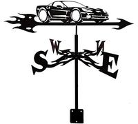 Girouette de Ferme avec Tige de Montage sur Le Toit, indicateur de Direction du Vent, Motif cerf rétro, élan, Corgi, Voiture, écureuil, Loup, Silhouette, Support en métal extérieur, girouette pour,