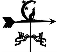 Girouette de Ferme avec Tige de Montage sur Le Toit, indicateur de Direction du Vent, Motif cerf rétro, élan, Corgi, Voiture, écureuil, Loup, Silhouette, Support en métal extérieur, girouette pour,