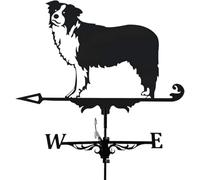 Girouette de ferme, support de toit de ferme, kit d'indicateur de direction du vent au design rétro, support extérieur, outils de mesure (chien de berger)