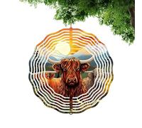 Girouette de Jardin,Décoration Extérieure Vache Highland Métal Antirouille | Girouette 3D Métal pour Extérieur,pour Intérieur, Jardin, Branches, Garde-Corps, Pergolas et -Toits