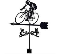 Girouette de Jardin en métal avec Ornement de vélo, indicateur de Direction du Vent, girouette extérieure pour Toit de Jardin, décoration de Cour, girouette Indiquant la Cour