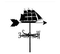 Girouette de jardin et d'extérieur en fer, ornement de voilier, girouette en acier inoxydable, indicateur de direction for montage extérieur sur ferme, toit de cour, grange, décoration de bateau(Ship)