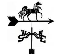 Girouette de jardin, girouette en acier inoxydable, décoration de cour, durable, rétro, scène de ferme, marché, girouette, indicateur de direction du vent, outils de mesure professionnels, cheval