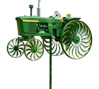 Girouette De Jardin, Moulin à Vent Tracteur Vert à Planter Avec Roues Rotatives Pour Terrasse, Jardin, Sculpture ExtéRieure Unique, Cadeau IdéAl
