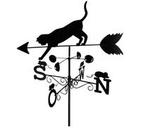 Girouette de jardin - WENKO - Chat - Hauteur 170 cm - Matériau résistant aux intempéries - Indicateurs N-S-W-O