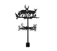 Girouette de Noël en forme d'élan et de cerf Milu avec support de toit 3D pour décoration extérieure de jardin, terrasse, cour