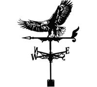 Girouette De Toit, Silhouette en MéTal, Indicateur Direction du Vent Noir Antirouille, pour la DéCoration Jardin, ClôTure, Chalet, Maison De Ferme(E)