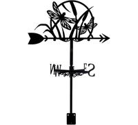 Girouette De Toit, Silhouette en MéTal, Indicateur Direction du Vent Noir Antirouille, pour la DéCoration Jardin, ClôTure, Chalet, Maison De Ferme(A)