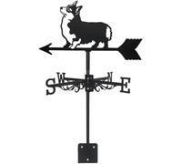 Girouette De Toit, Silhouette en MéTal, Indicateur Direction du Vent Noir Antirouille, pour la DéCoration Jardin, ClôTure, Chalet, Maison De Ferme(C)