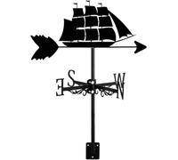 Girouette de Toit Style voilier, kit indicateur de Direction du Vent décoratif pour Bateau, RT métallique pour pelouse de Jardin extérieur - Bateau Pirate