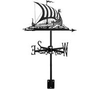 Girouette de Toit Style voilier, kit indicateur de Direction du Vent décoratif pour Bateau, RT métallique pour pelouse de Jardin extérieur - Bateau Pirate