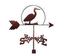 Girouette décorative avec support de toit, indicateur de direction du vent, girouette créative en acier inoxydable pour décoration d'intérieur, cadeau pour ferme, cour, grue, oiseau, girouette