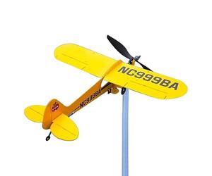 Girouette Décorative Avion | Moulin à Vent Avion en Métal | Art Métallique Rotatif pour Jardin Terrasse Extérieur Pelouse Toit Décoration d'Extérieur