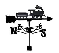 Girouette décorative en forme de train pour montage sur toit, tracteur de ferme, voiture, avion, indicateur de direction du vent classique avec revêtement antirouille (train)