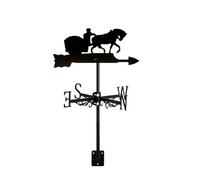 Girouette décorative en métal Noir, Montage sur Jardin, en Acier Inoxydable, Motif Chevaux, charrue, Vaches, Fermier, girouette, scène Durable, Style 2 (Style 1)