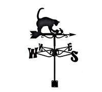 Girouette décorative extérieure pour voilier, barreur, Support météo, décoration de Jardin en Acier Inoxydable, scène Ferme, indicateur Direction (Chat et Souris)