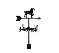 Girouette décorative pour jardin et extérieur avec cheval, indicateur de direction et toit de cour, facile à assembler. Cheval ~d