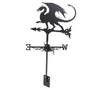 Girouette D'extérieur Dragon, Fer Noir, Indication du Vent, Déco Toit