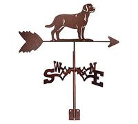 Girouette d'extérieur en acier inoxydable au design rétro avec indicateur de direction de la vitesse du vent pour décoration de ferme, cour, jardin, tonnelle (chien)