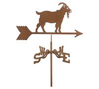 Girouette d'extérieur en acier inoxydable au design rétro avec indicateur de direction de la vitesse du vent pour décoration de ferme, cour, jardin, tonnelle (chèvre)
