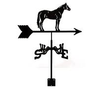 Girouette d'extérieur en Acier Inoxydable, Outil de Mesure du Vent Forme Cheval, Piquet Jardin rétro, indicateur Direction