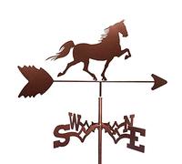 Girouette d'extérieur en métal, Motif pêcheur, Lune et étoiles, Cheval au Galop, Voiture à Vapeur, indicateur de Direction, décoration Jardin, Toit, Cour