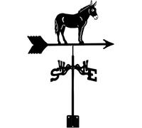 Girouette d'extérieur en métal raffiné, Ornement de girouette, Piquet Jardin, indicateur Direction du Vent, Acier Inoxydable, Fixation sur Toit, Facile à Utiliser - Donkey (Donkey)