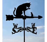 Girouette en acier avec support de toit - Figurines de scène de ferme - Indicateur de direction du vent avec décoration animale pour jardin, terrasse, cour