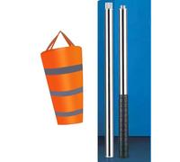 Girouette en Acier Inoxydable à 360° avec Manche à air réfléchissante, indicateur de Direction météorologique pour exploitations agricoles et aéroports (Hauteur du mât : 300 cm x 150 cm)