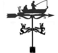 Girouette en Acier Inoxydable, alpaga, Aigle, Poisson, Cheval, Terres agricoles, Outil de Mesure, indicateur de Direction du Vent, girouette avec Support de Montage 35 x 50 cm, pêcheur