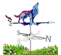 Girouette en Acier Inoxydable | Indicateur de Vent en Forme de Coq | Girouette de Jardin en métal | Animaux colorés Scène de Ferme Indicateur de Direction du Vent | Décoration de Jardin extérieure