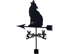 Girouette en Acier Inoxydable - Outils de Mesure de girouette de Tétras Indicateur de Direction du Vent Animal créatif,Loup
