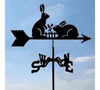 Girouette en acier inoxydable pour voiture, lapin, pâturage, léopard, yacht, vache, silhouettes, girouette, durable, rétro, scène de ferme, piquet de jardin, indicateur de direction du vent, outils de