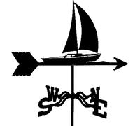 Girouette en Fer for Jardin Animal créatif, indicateur de Direction du Vent, girouette for Cour extérieure, pelouses, Jardins, arrière-Cours, hangars, Ornement mesurant à(Boat)
