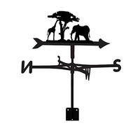 Girouette en fonte avec indicateur de direction du vent avec ornement animal monté sur girouette en métal Outil de mesure pour toit extérieur, ferme, cour, jardin