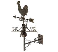 Girouette en fonte - motif coq - style antique 64cm marron