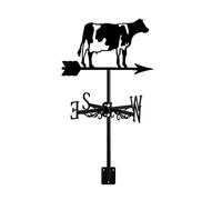 Girouette en forme d'animaux en fer avec indicateur de direction créatif vintage noir pour extérieur, ferme, cour, jardin, vache