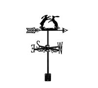 Girouette en forme d'animaux en fer avec indicateur de direction créatif vintage noir pour extérieur, ferme, cour, jardin, vache