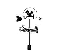 Girouette en forme d'animaux en fer avec indicateur de direction créatif vintage noir pour extérieur, ferme, cour, jardin, écureuil
