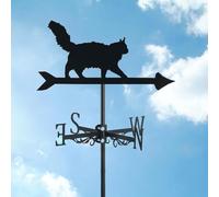 Girouette en Forme de Chat avec indicateur de Direction du Vent pour Toit, décoration créative pour la Maison, Cadeau pour Jardin, Ferme, belvédère, Cat~f (Cat~d)
